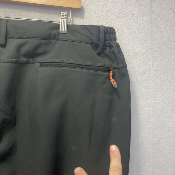 Gash Hao Fleece Lined Softshell Pants Mens 44x32 Black Snow Ski Reinforced Knees - Picture 14 of 16